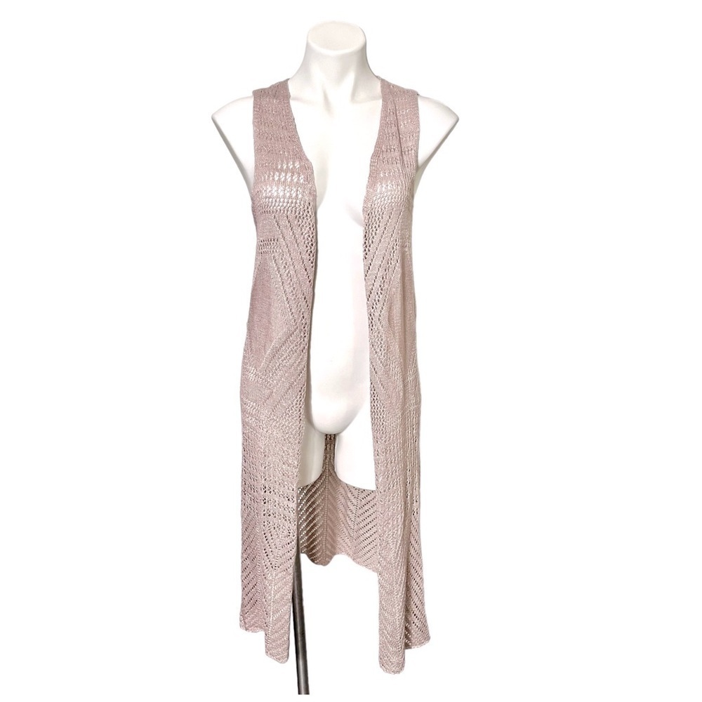 Moral Fiber Long Crotchet Cardigan Size Large Light Purple